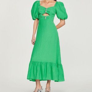 NWT SANDRO FALBALA CRYSTAL EMBELLISHED CUT OUT DRESS SIZE 36